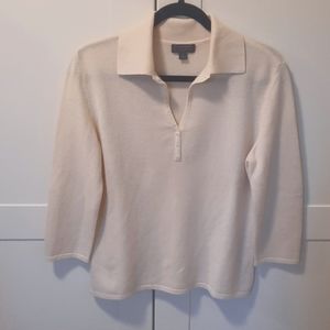 Classiques Entier off white 100% cashmere v neck sweater